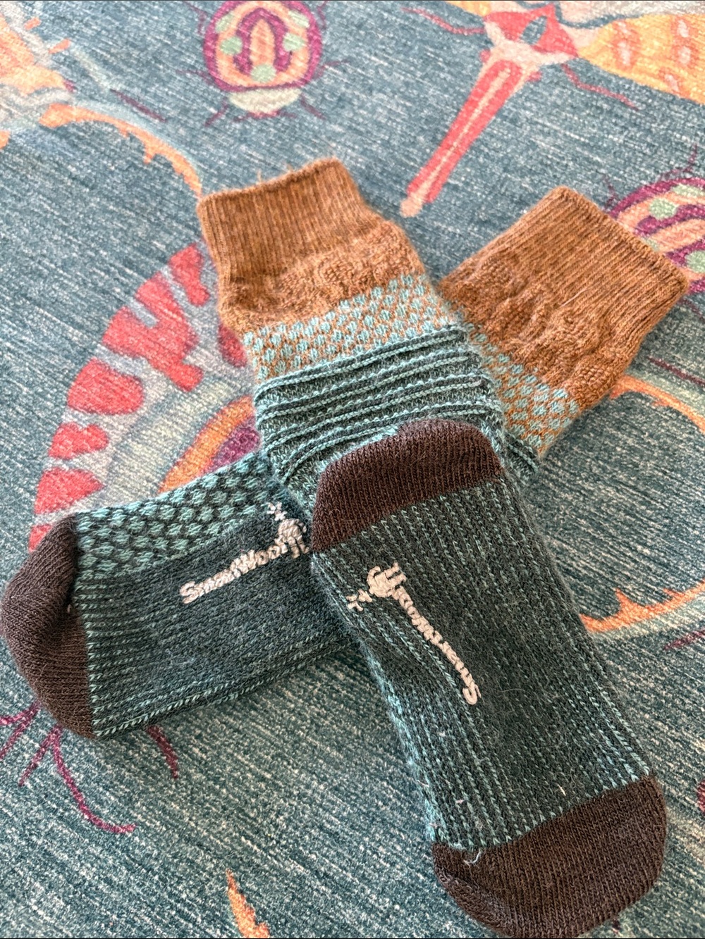 Smartwool women’s Teal and Brown cableknit Socks S